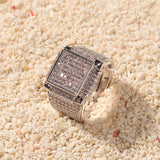 Rings Zircon Ring Square Bling Rap Spectrum
