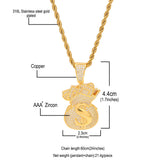 Jewelry Hip Hop Personality Zircon US Dollar Pendant Spectrum