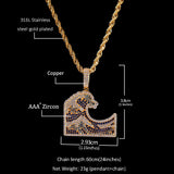 Jewelry Micro-set Zircon Kanagawa Surfing Color Zircon Spectrum