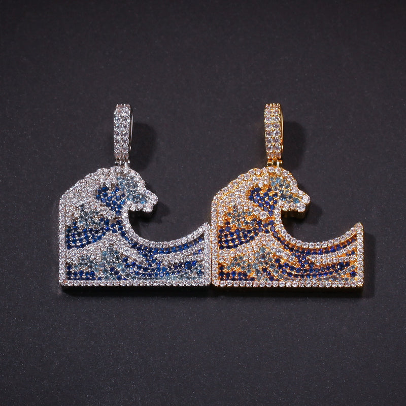 Jewelry Micro-set Zircon Kanagawa Surfing Color Zircon Spectrum