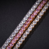 Jewelry Hip Hop Pink Zircon Anhe Pendant Copper Inlaid Zircon Crosses St. Valentine's Spectrum