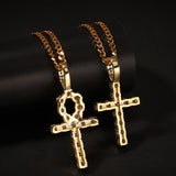 Jewelry Copper with Zircon Cross Zircon Anhe Pendant Spectrum Royalty Crosses