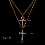 Jewelry Zircon Anhe Cross Pendant Set Stainless Steel Crosses St. Valentine's Spectrum Angel Pieces