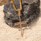 Jewelry Copper Zircon Cross Pendant Necklace Crosses Spectrum St. Valentine's