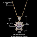 Jewelry INS full zircon purple Geng Gui pendant necklace Animal rapper