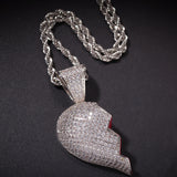 Jewelry Two Halves Heartbreak Combination Pendant Copper Inlaid Zircon St. Valentine's Spectrum Angel Pieces