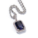 Jewelry Colored Square Solid Vintage Pendant Necklace with Diamonds ins Royalty Jesus Pieces Spectrum
