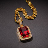 Jewelry Colored Square Solid Vintage Pendant Necklace with Diamonds ins Royalty Jesus Pieces Spectrum