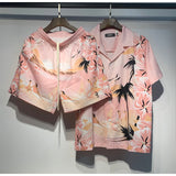 Amiri Shirt And Shorts 2 Piece Set Fashion Print Couple High Street