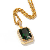 Jewelry Colored Square Solid Vintage Pendant Necklace with Diamonds ins Royalty Jesus Pieces Spectrum