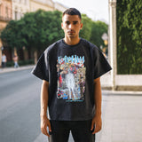 Mens Vintage T Shirt Anime Summer Short Sleeve