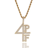Jewelry 4PF Numeral Alphabet Copper Zircon Pendant Hip-hop Number Pieces Alphabet Pieces Spectrum rapper