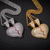Jewelry Two Halves Heartbreak Combination Pendant Copper Inlaid Zircon St. Valentine's Spectrum Angel Pieces