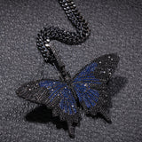 Jewelry Zircon Butterfly Pendant Necklace Vintage Fashion High Sense Animal Spectrum