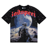 Godspeed T Shirts Astronaut Earth Gypsy Printing Cotton Casual Short Sleeve Men and Women