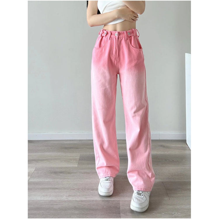 Women Jeans Gradient Color Lively Girl