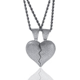 Jewelry Two Halves Heartbreak Combination Pendant Copper Inlaid Zircon St. Valentine's Spectrum Angel Pieces