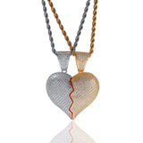 Jewelry Two Halves Heartbreak Combination Pendant Copper Inlaid Zircon St. Valentine's Spectrum Angel Pieces