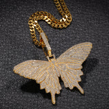 Jewelry Zircon Butterfly Pendant Necklace Vintage Fashion High Sense Animal Spectrum