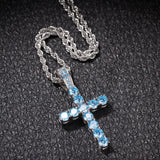 Jewelry Cross Pendant Necklace Copper Set Zircon Crosses Royalty Spectrum