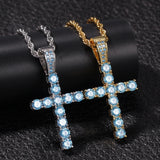 Jewelry Cross Pendant Necklace Copper Set Zircon Crosses Royalty Spectrum