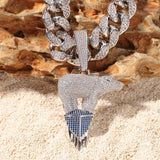 Jewelry Hip Hop Zircon Copper Polar Bear Animal Pendant Animal Spectrum