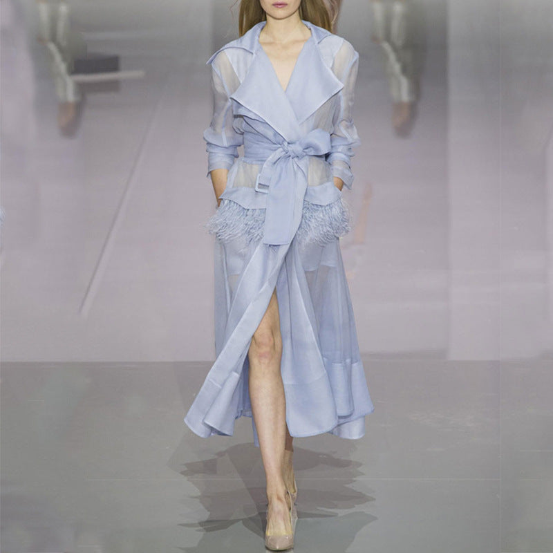 Bohemian Dress Ostrich Feather Decorative Temperament Dress