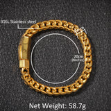 Bracelet Hip Hop Stainless Steel Front and Back Chains Bracelet Spectrum Royalty