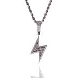 Jewelry hip hop cool lightning pendant copper inlaid zircon hiphop lightning Spectrum