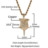 Jewelry Microencrusted Zircon Rose Pendant Necklace Light Luxury Spectrum St. Valentine's