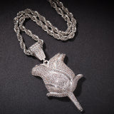 Jewelry Microencrusted Zircon Rose Pendant Necklace Light Luxury Spectrum St. Valentine's