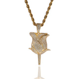 Jewelry Microencrusted Zircon Rose Pendant Necklace Light Luxury Spectrum St. Valentine's
