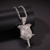 Jewelry Microencrusted Zircon Rose Pendant Necklace Light Luxury Spectrum St. Valentine's