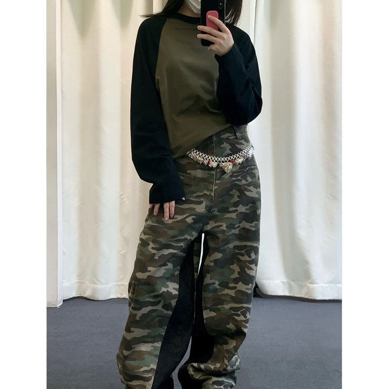 Women Jeans Camouflage Jeans Loose Casual