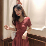 Valentine's Day Dress Spring and Summer Short Sleeve Slim Dress for Women