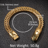 Bracelet Stainless Steel Keel Chain Bracelet FrancoChain Hip Hop Far East Spectrum