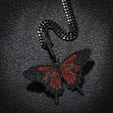 Jewelry Zircon Butterfly Pendant Necklace Vintage Fashion High Sense Animal Spectrum