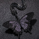 Jewelry Zircon Butterfly Pendant Necklace Vintage Fashion High Sense Animal Spectrum