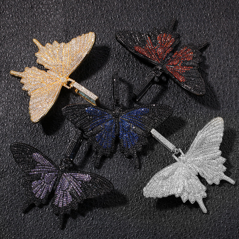 Jewelry Zircon Butterfly Pendant Necklace Vintage Fashion High Sense Animal Spectrum