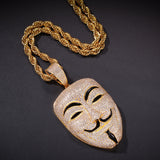 Jewelry Copper Inlaid AAA Zircon Smiley Mask Pendant Hip Hop Jesus Pieces Spectrum