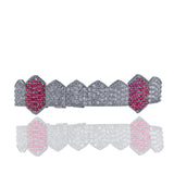 Grillz Hip Hop Micro Zircon Single Row 8 Tooth Gold Braces Spectrum