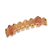 Grillz Hip Hop Micro Zircon Single Row 8 Tooth Gold Braces Spectrum