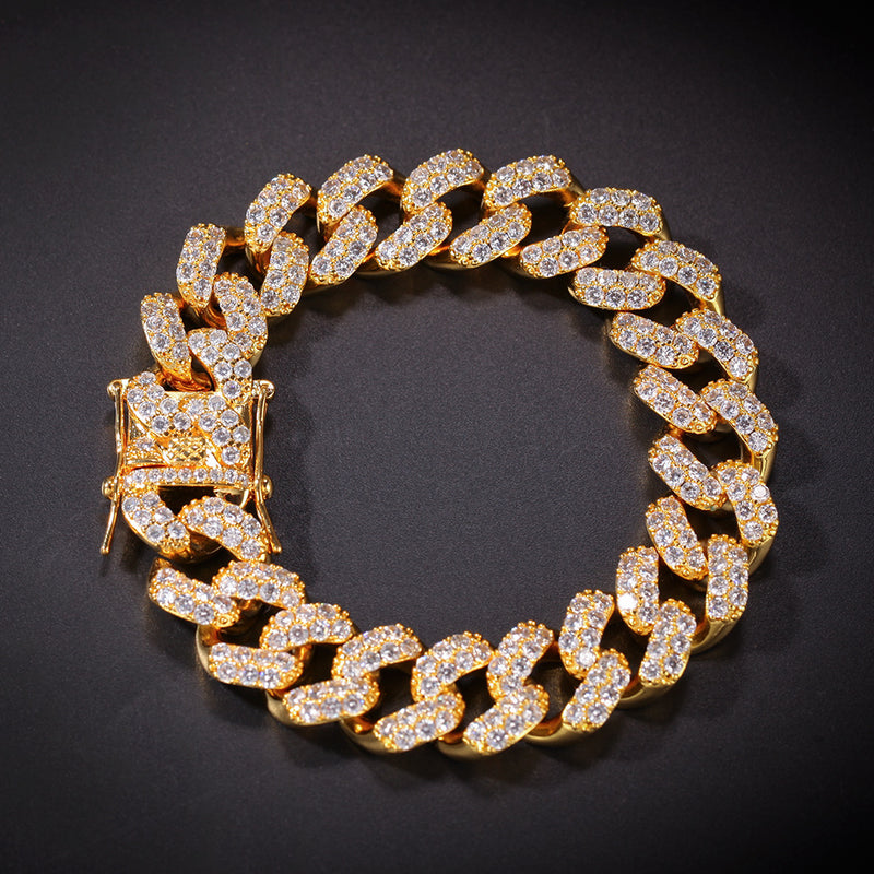 Bracelet Hip Hop Bracelet with Zircon Full Diamonds Cuban Bracelet St. Valentine's Spectrum