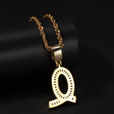 Jewelry T square zircon English letter pendant Word Up Spectrum