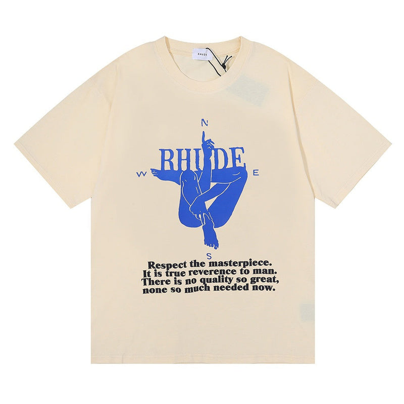 Rhude T Shirt Star Same Loose Fashion Large Size Personalized