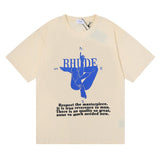 Rhude T Shirt Star Same Loose Fashion Large Size Personalized