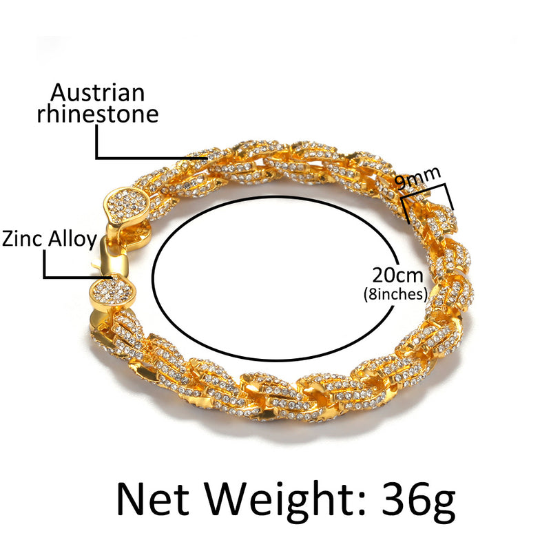 Bracelet Diamond Alloy Bracelet Twist Cord Chain St. Valentine's Spectrum