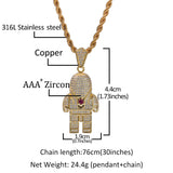 Jewelry Diamond Astronaut Astronaut Hip Hop Pendant Necklace Spectrum