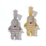 Jewelry Diamond Astronaut Astronaut Hip Hop Pendant Necklace Spectrum