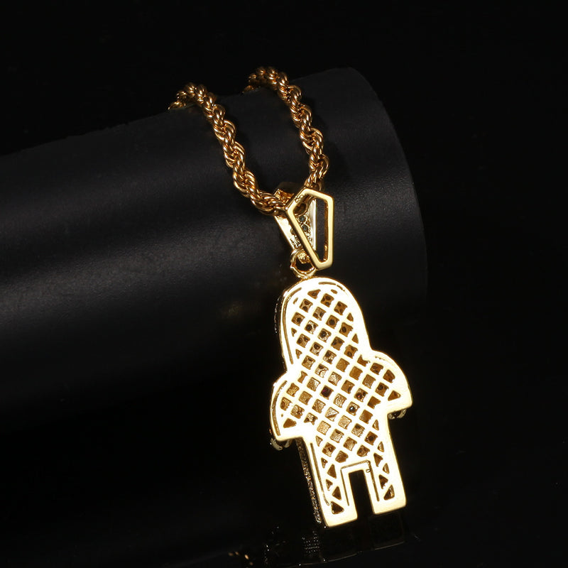 Jewelry Diamond Astronaut Astronaut Hip Hop Pendant Necklace Spectrum